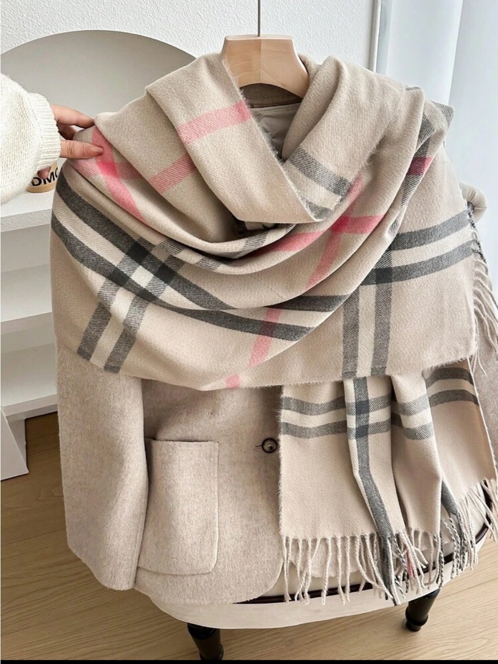 Luxe Cozy Plaid Wrap Scarf Holiday Winter
